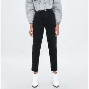 ZARA MOM FIT BLACK TRF AUTHENTIC DENIM JEANS 34